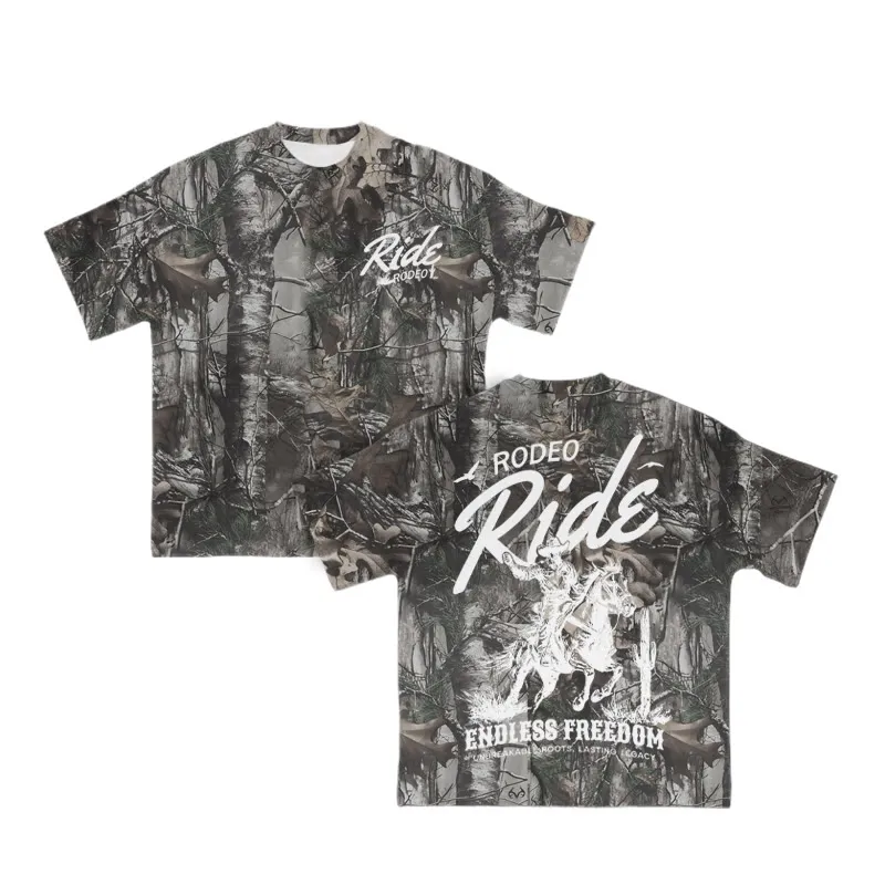 Unisex RODEO Ride Camouflage Print T-shirt