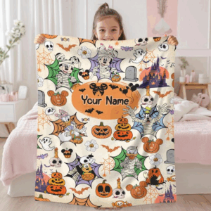 Personalized Mickey and Friends Halloween Blanket