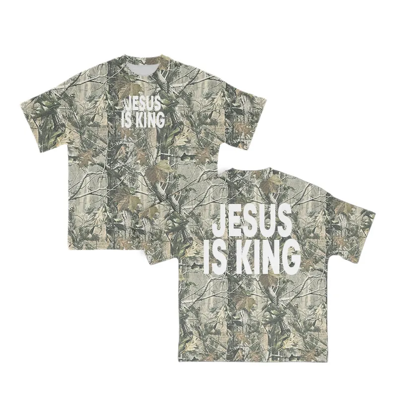 jeeus is king camouflage tee