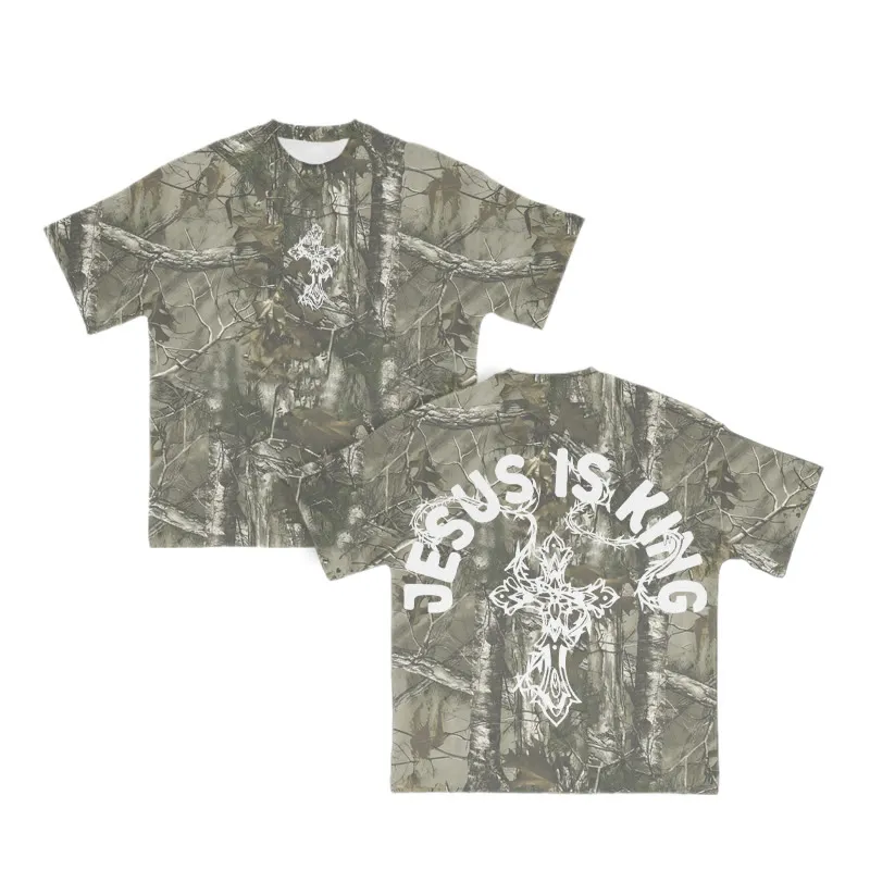 jesus is king camouflage tee