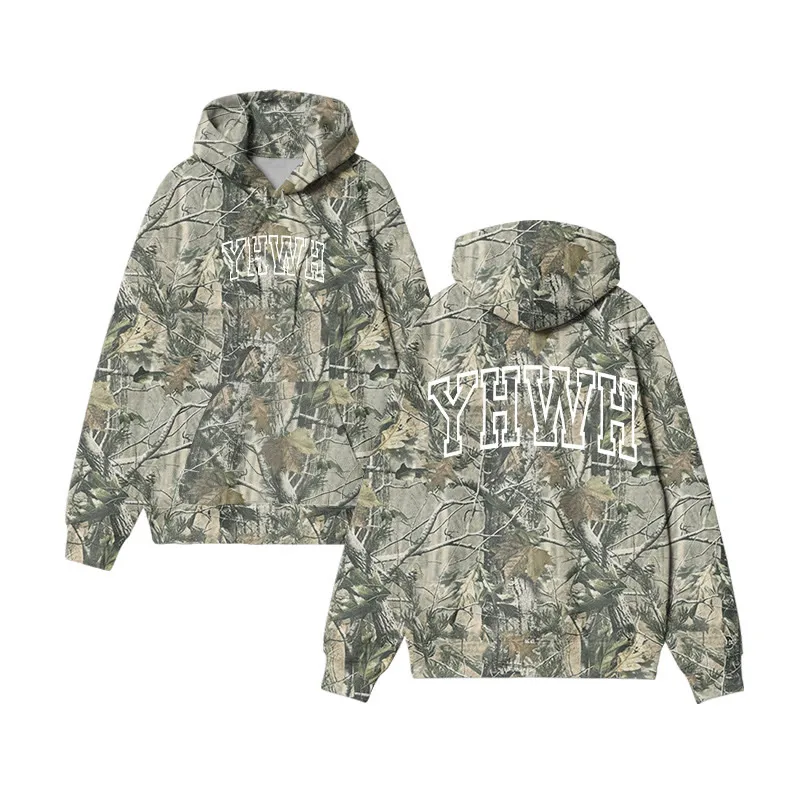 SP Unisex YHWH Dead Leaves Camouflage Print Hoodie