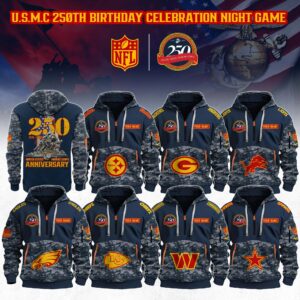NFL x U.S.M.C 250th Anniversary Limited Editions 2025 Half Zip Hoodie