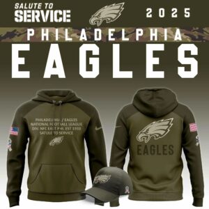 Philadelphia Eagles Nike Olive/Green 2025 Salute to Service Sideline Hoodie