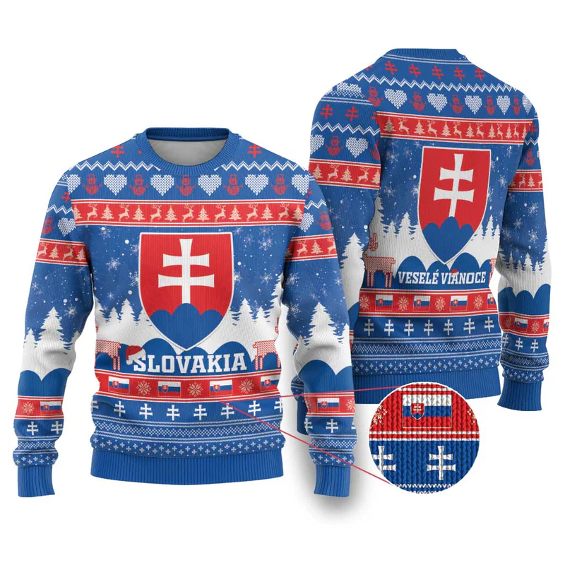 Slovakia Christmas Ugly Christmas Sweater Vesele Vianoce – Coat Of Arms