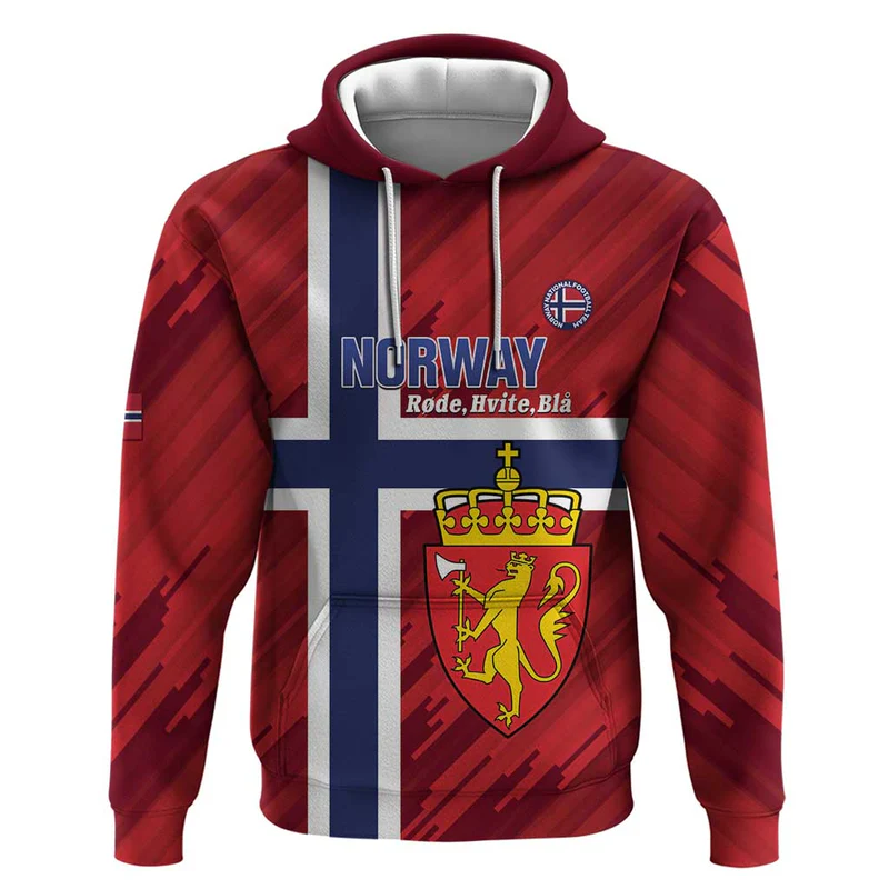 Custom Norway Football Hoodie Come On Kongeriket Norge