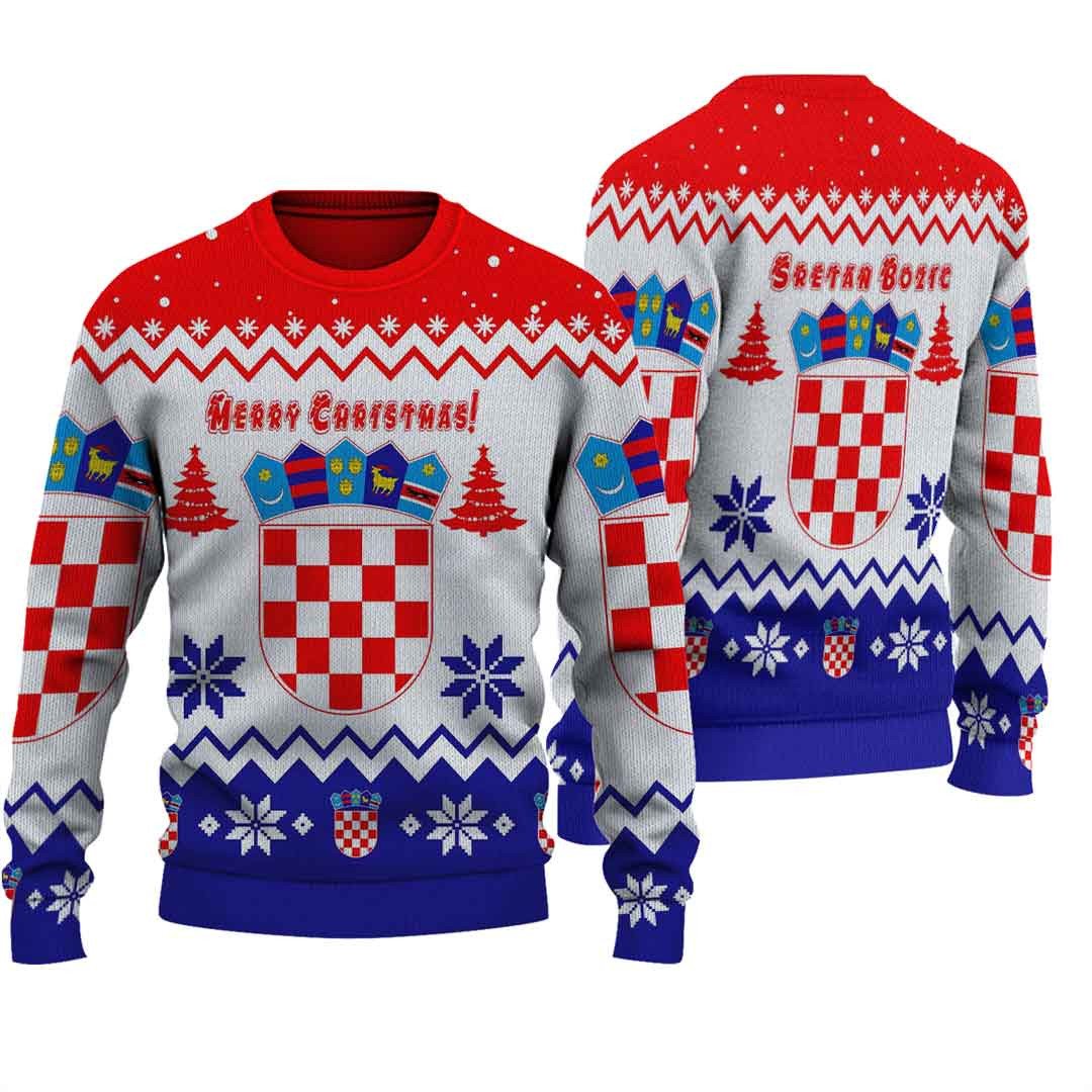 Ugly Sweater Croatia Knitted Sweater Christmas