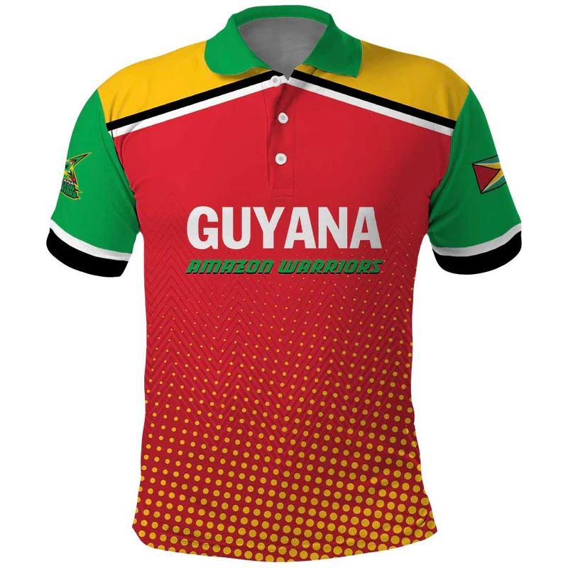 Custom Guyana Cricket Amazon Warriors Polo Shirt All The Way Champions