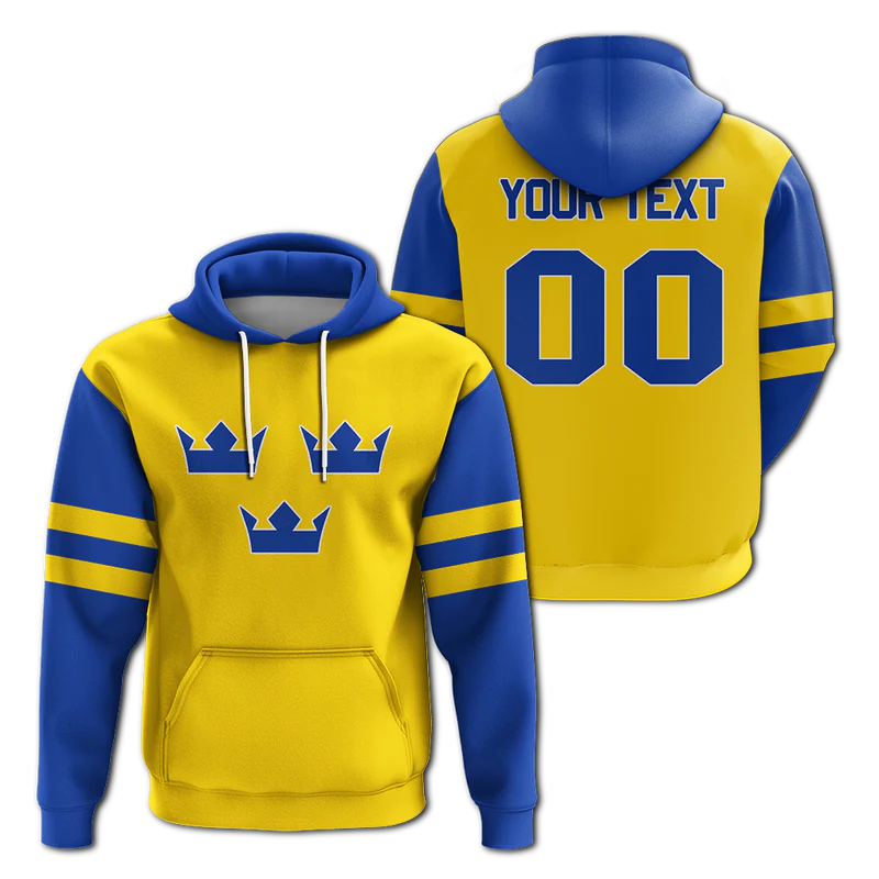 Custom Sweden Hockey Pride Hoodie