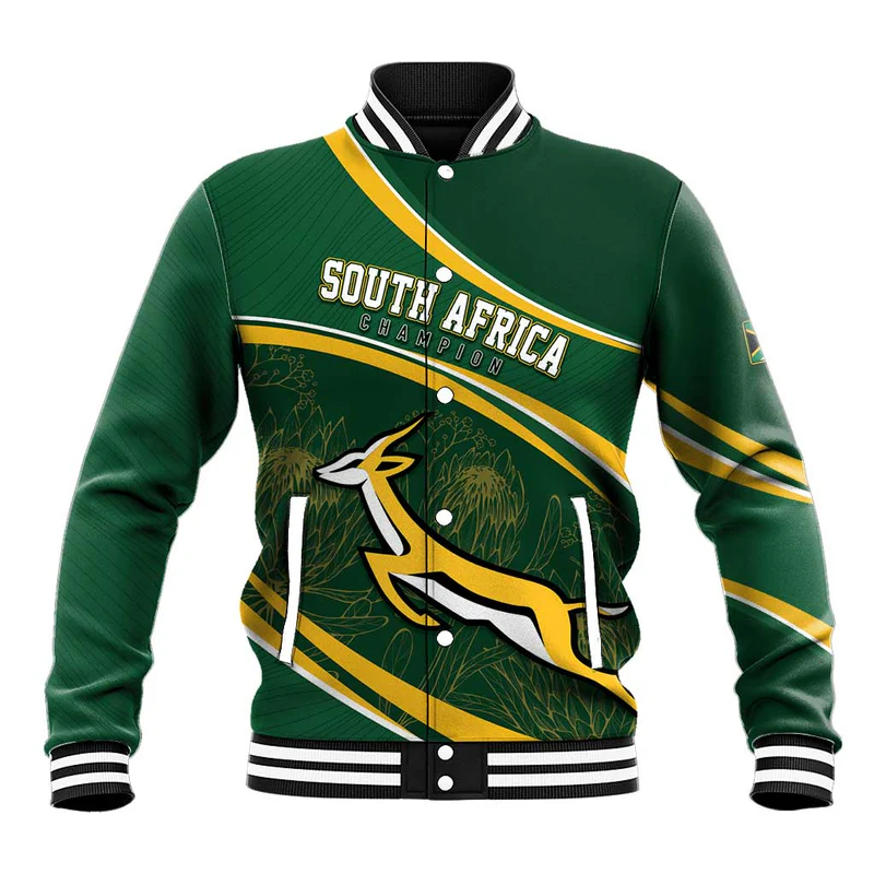 South Africa Rugby Personalized Bokke Baseball Jacket Springboks – Stronger Together