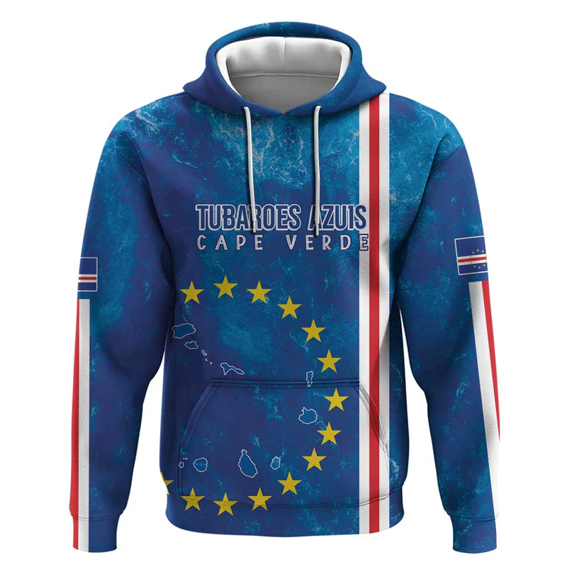 Cape Verde Tubaroes Azuis Custom Hoodie Break The Waves