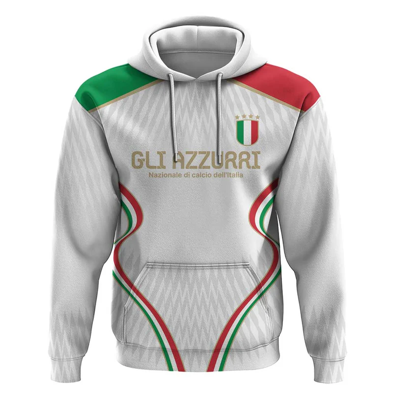 Custom Italy Football Hoodie Gli Azzurri Sporty Style