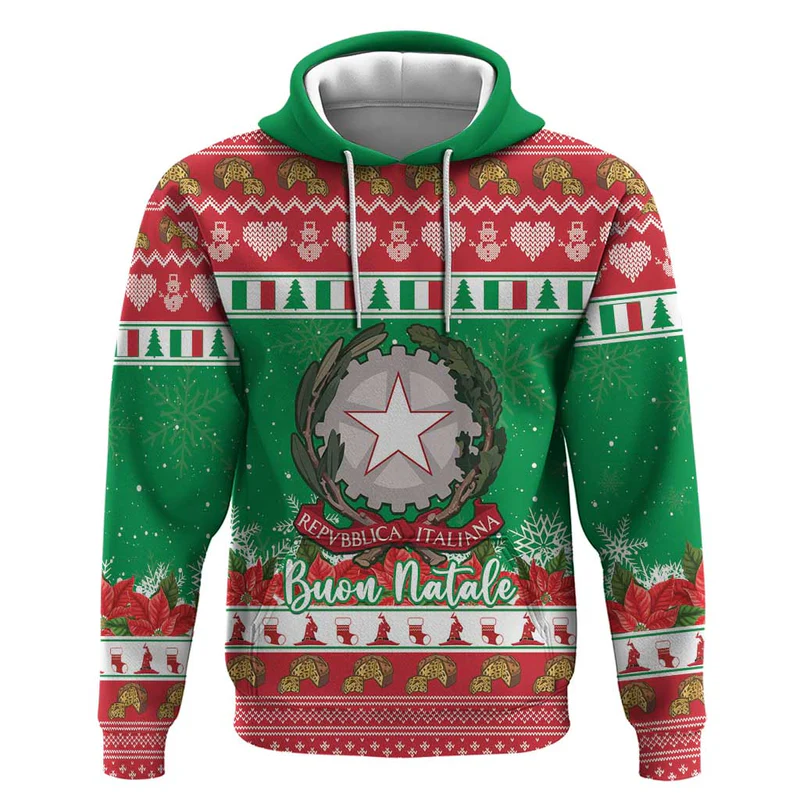 Italy Christmas Hoodie Coat Of Arms Buon Natale