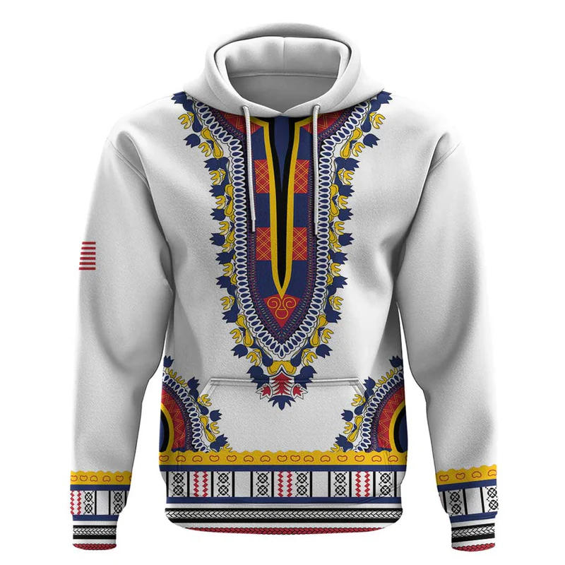 Personalized Liberia Dashiki Hoodie White Color