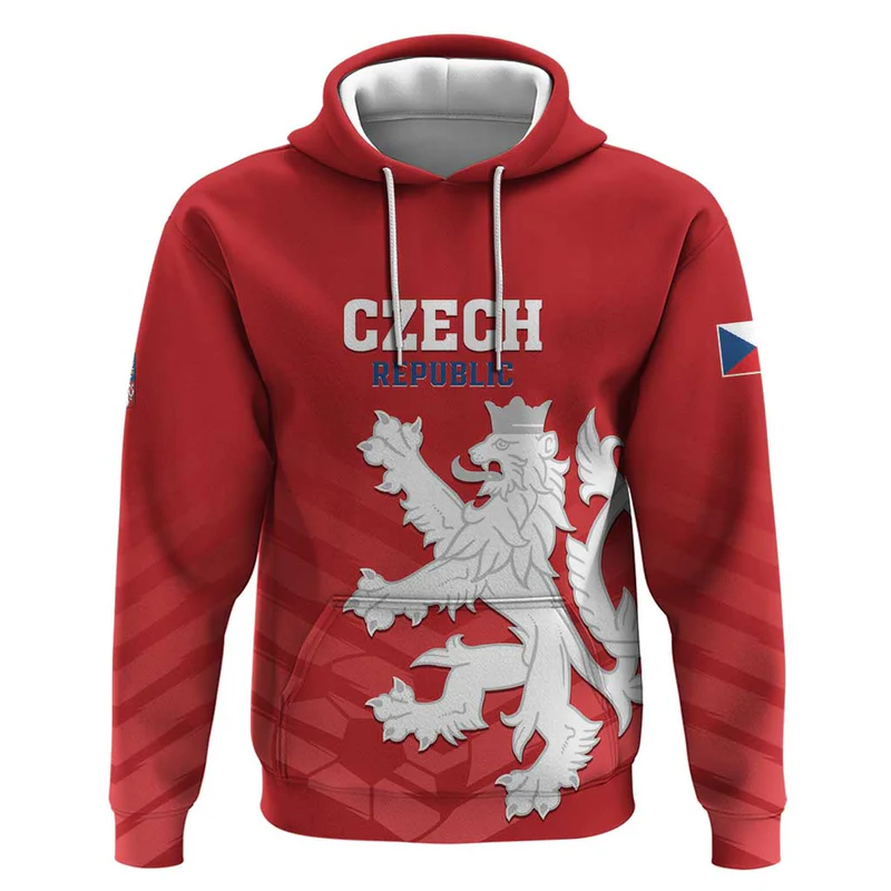 Custom Czech Republic Football Hoodie Jeden Tym Jeden Cil Czechia