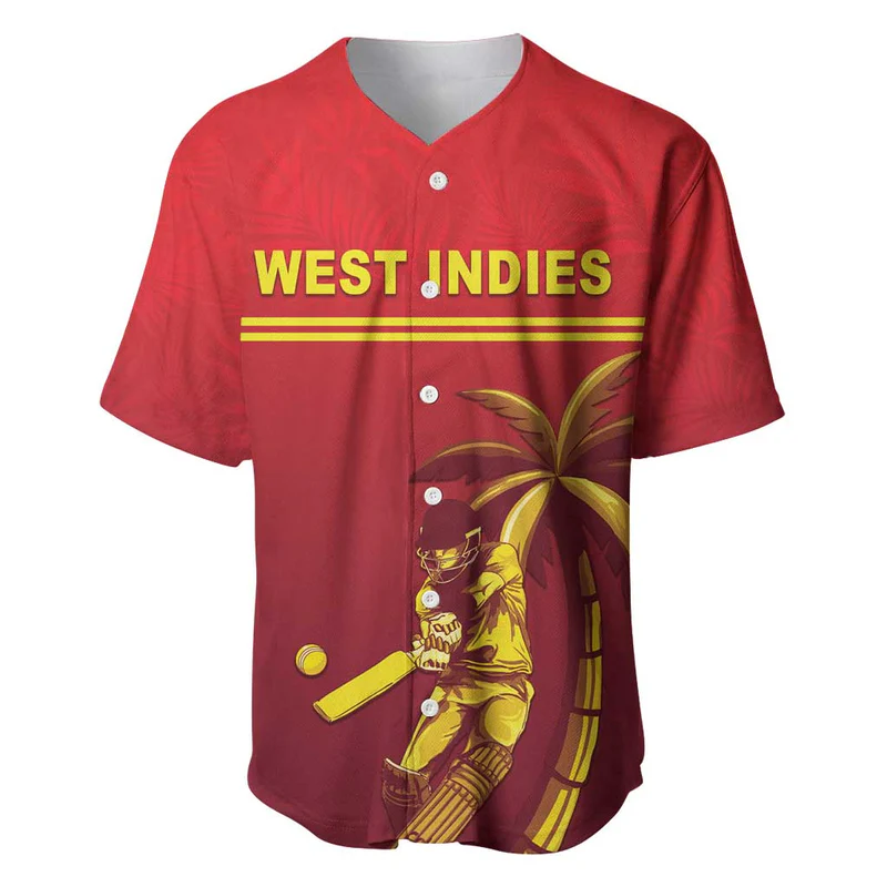 Custom West Indies Cricket Baseball Jersey Vintage Style