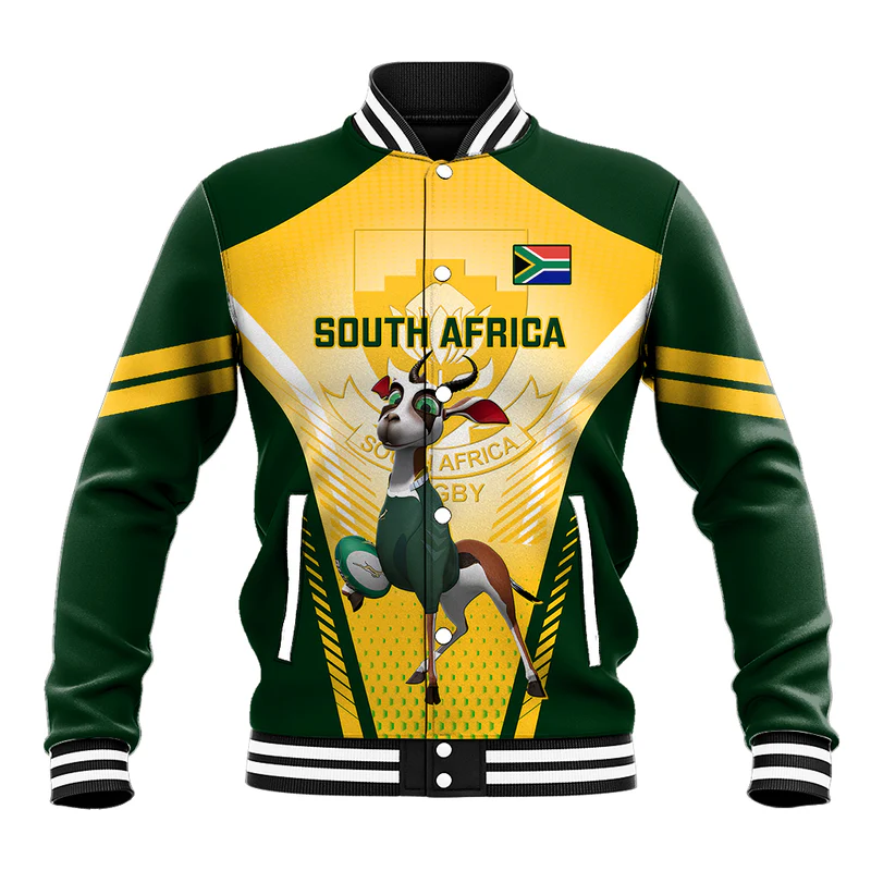 South Africa Rugby Baseball Jacket World Cup Springboks Mascot