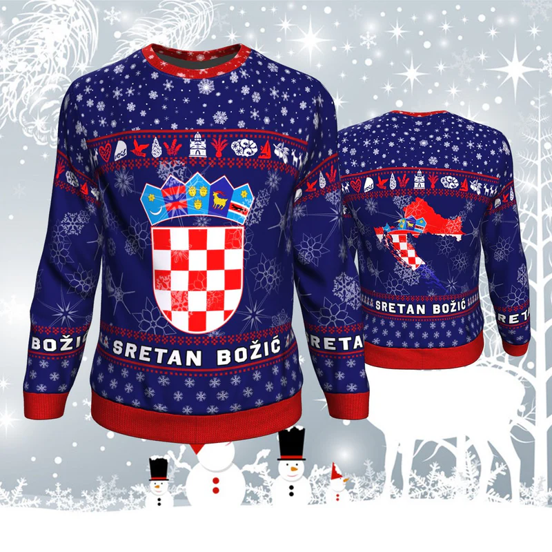 Coat Of Arms Croatia Christmas Sweatshirt