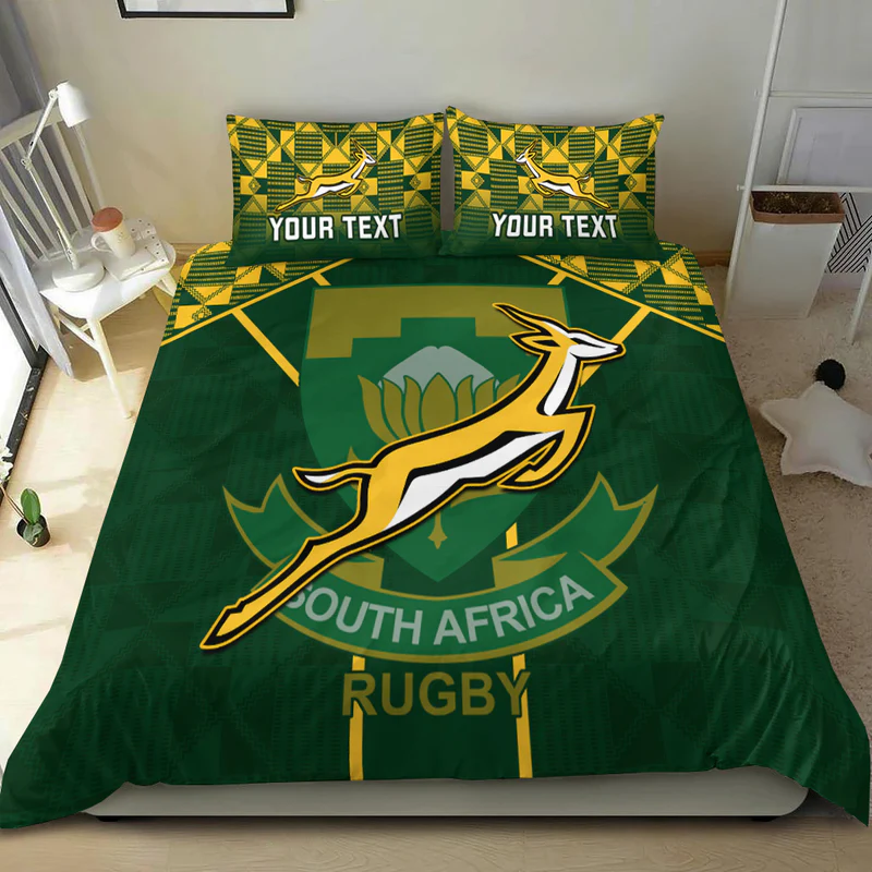 Personalised South Africa Rugby Bedding Set Go Springboks World Cup