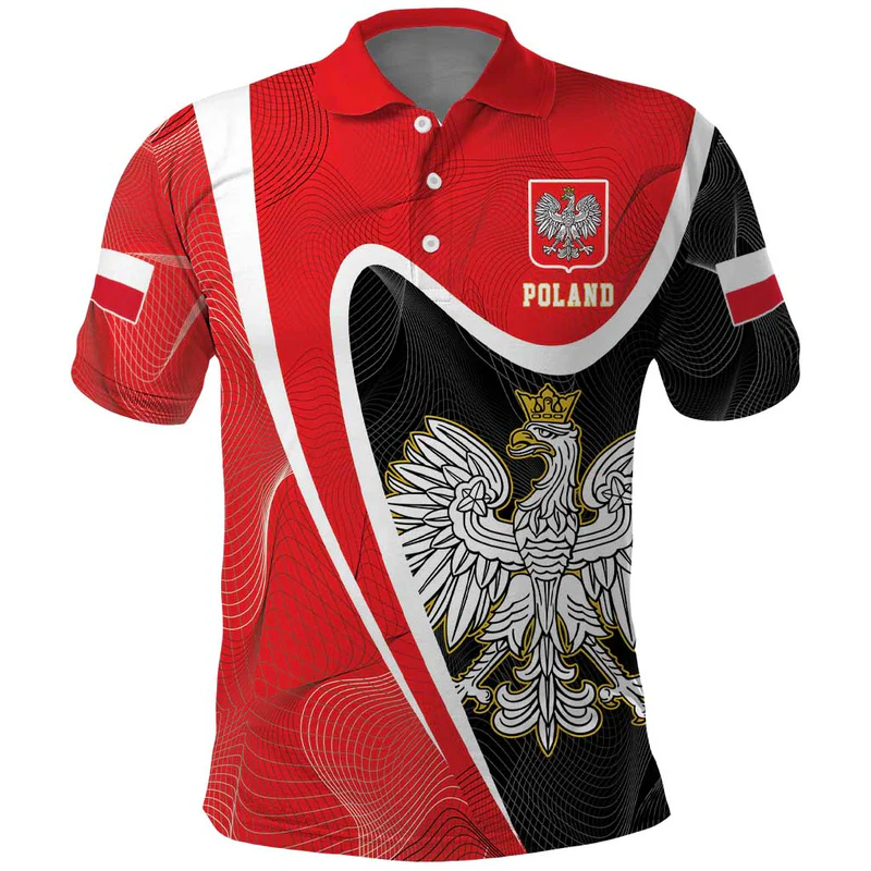 Poland White Crowned Eagle Polo Shirt Rzeczpospolita Polska