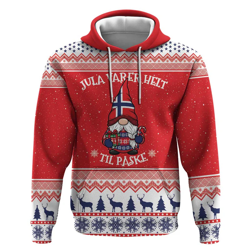 Norway Christmas Hoodie Lovely Nordic Gnome
