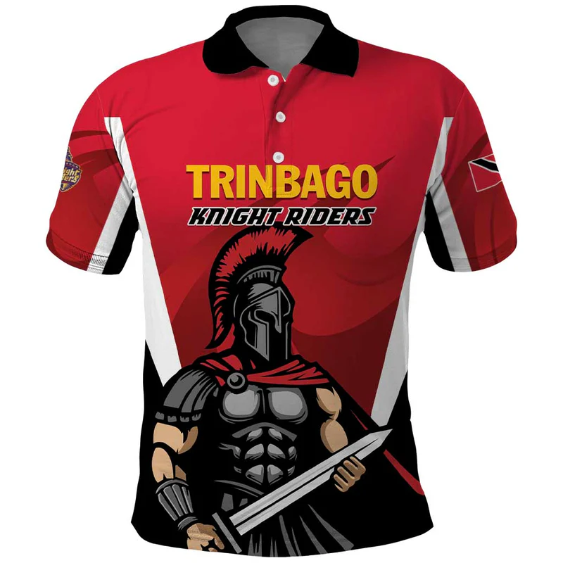Custom Trinidad and Tobago Cricket Knight Riders Polo Shirt Trinbago Wave The Red
