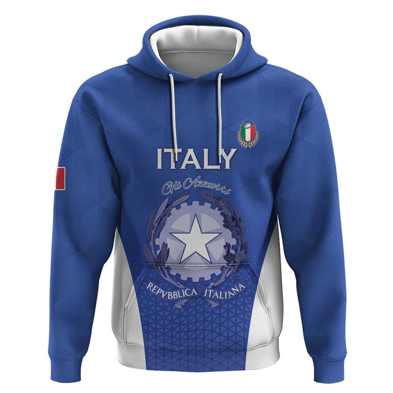 Italy Rugby Custom Hoodie Go Gli Azzurri
