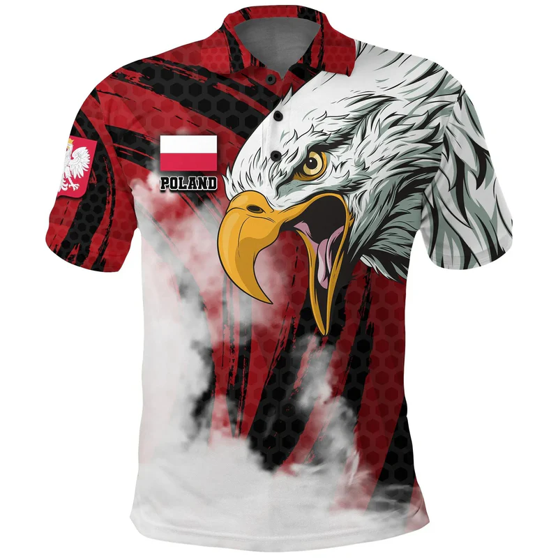 Poland Polo Shirt Polish White Eagle Powerful