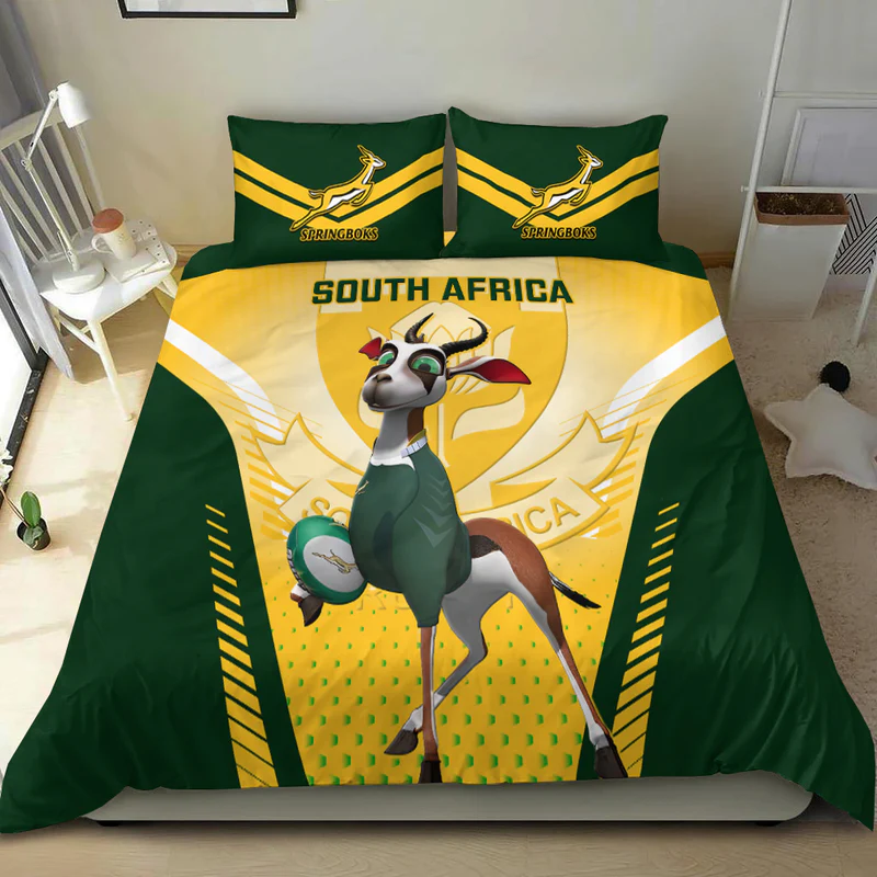 South Africa Rugby Bedding Set World Cup Springboks Mascot