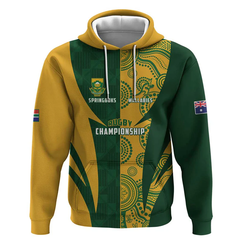 South Africa Australia Rugby Custom Hoodie Springboks Wallabies Together