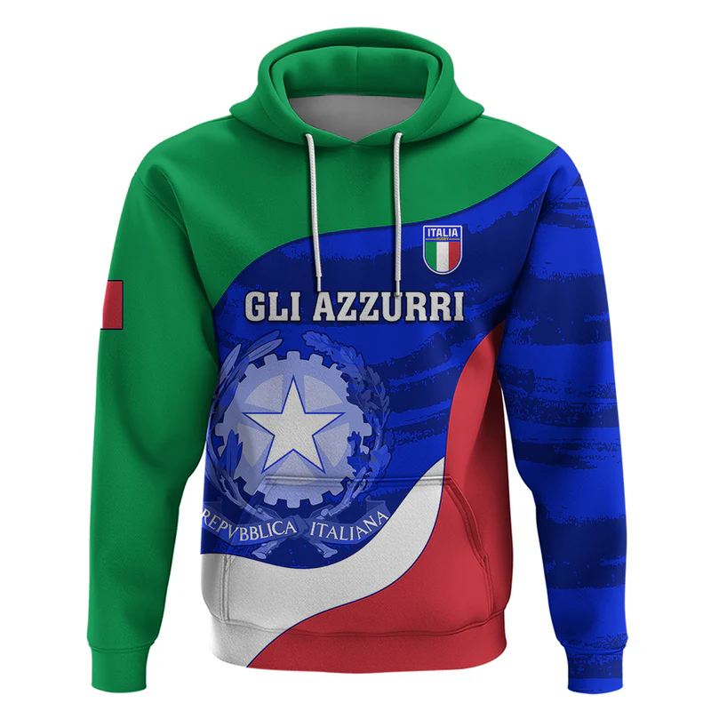 Custom Italy Rugby Hoodie Forza Azzurri World Cup