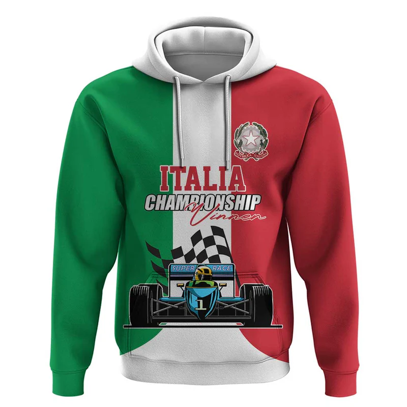 Custom Italy Formula One Hoodie Motorsport and Il Tricolore F1 World Championship