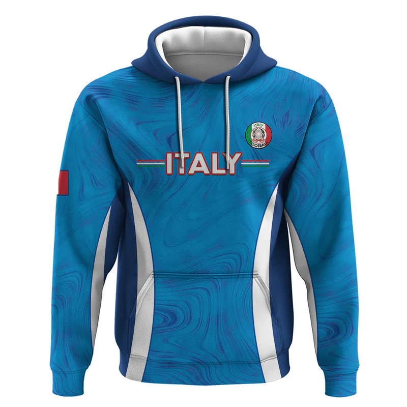 Custom Italy Football Hoodie Gli Azzurri Marble Pattern
