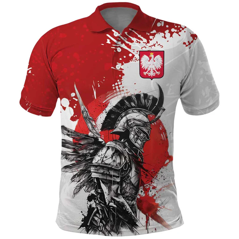 Polish Winged Hussar Polo Shirt Grunge Style