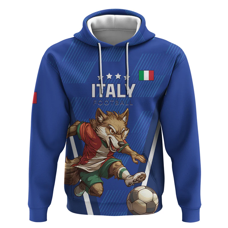 Custom Italy Football Hoodie Go Gli Azzurri