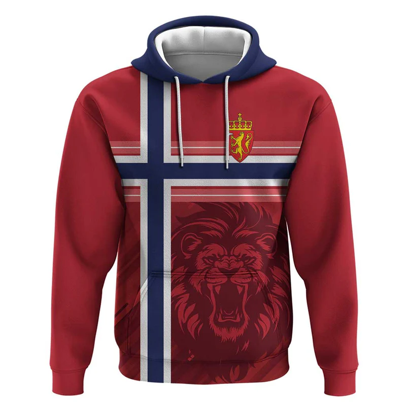 Custom Norway Football Hoodie Norges Herrelandslag i Fotball
