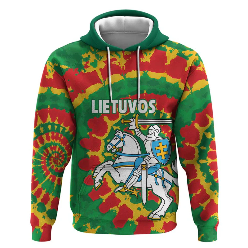 Lithuania Tie Dye Retro Basketball 1992 Personalized Hoodie
