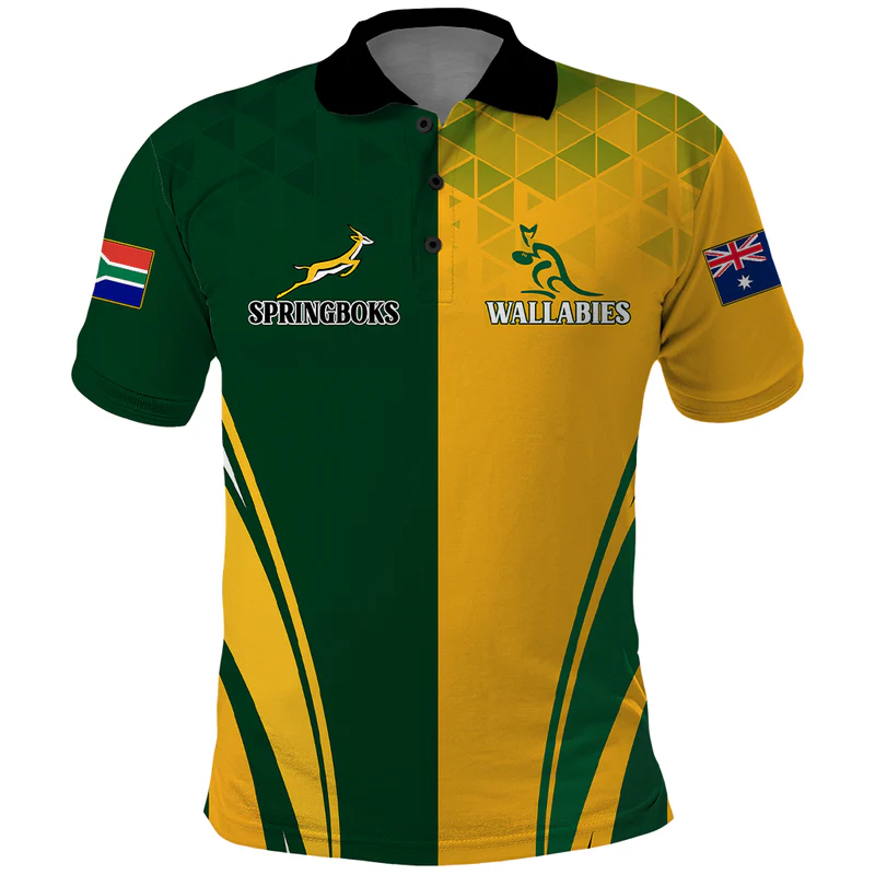 Personalised Australia Mix South Africa Rugby Polo Shirt Wallabies And Springboks – Champions Special Ver