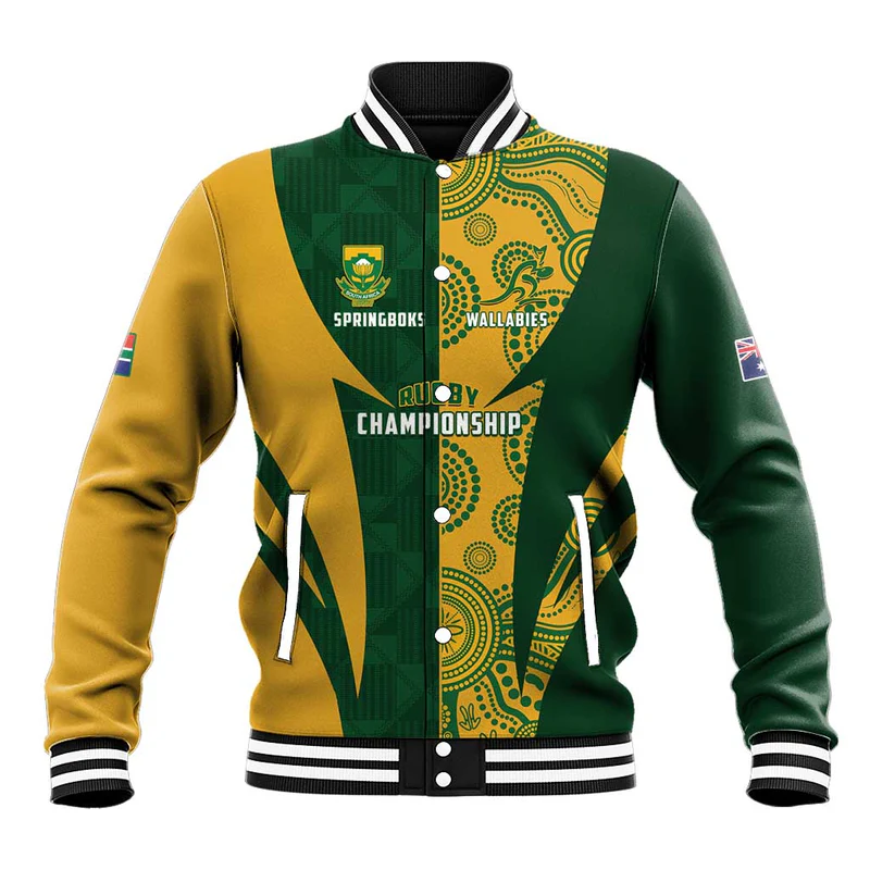 South Africa Australia Rugby Custom Baseball Jacket Springboks Wallabies Together