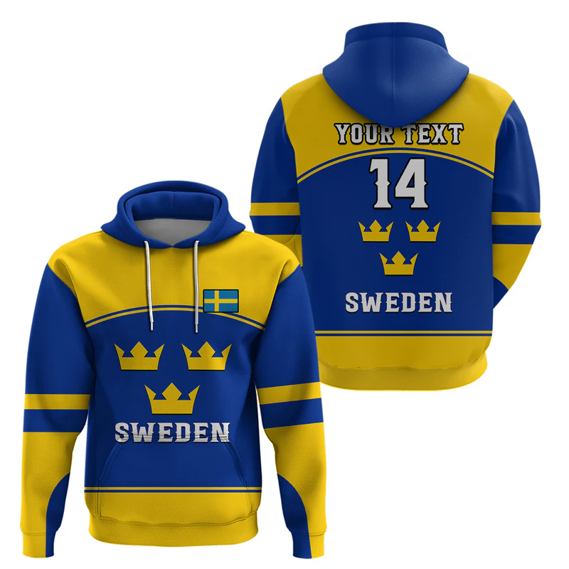 Custom Sweden Hockey Sporty Style Hoodie