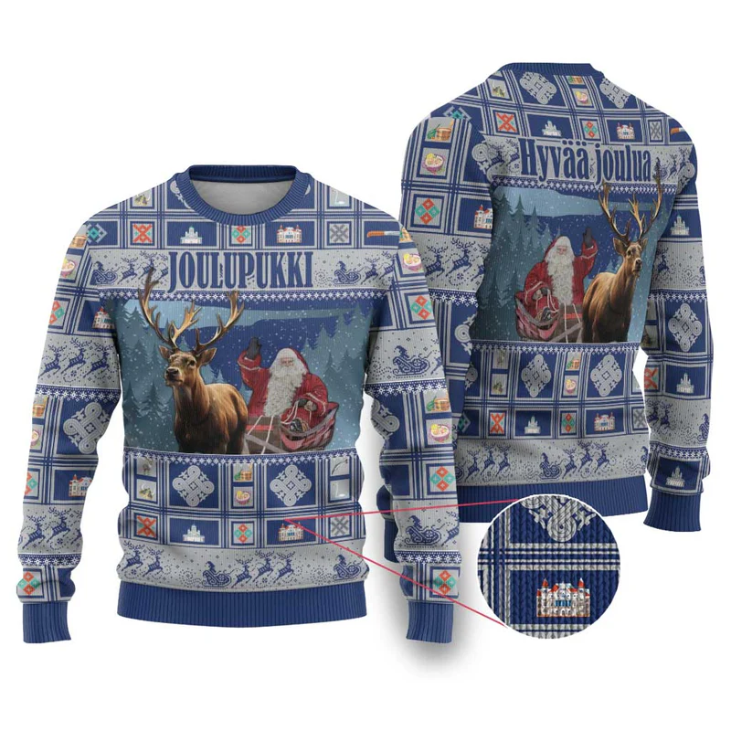 Finland Joulupukki Christmas Ugly Christmas Sweater Mythology Hannunvaakuna
