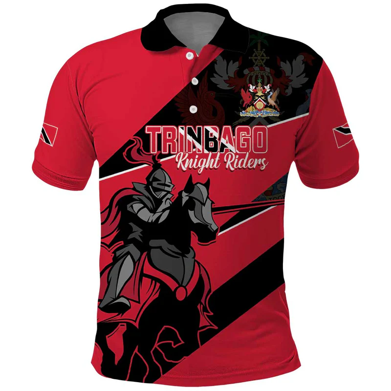 Custom Trinidad and Tobago Cricket Polo Shirt Come On Trinbago Knight Riders