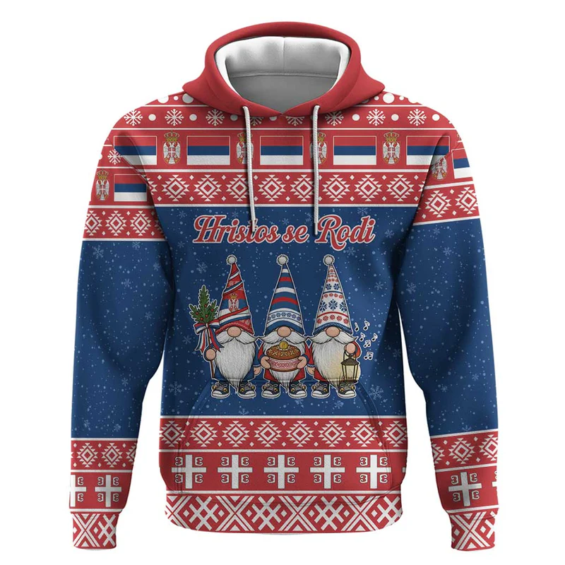 Serbia Christmas Hoodie Hristos Se Rodi Gnome