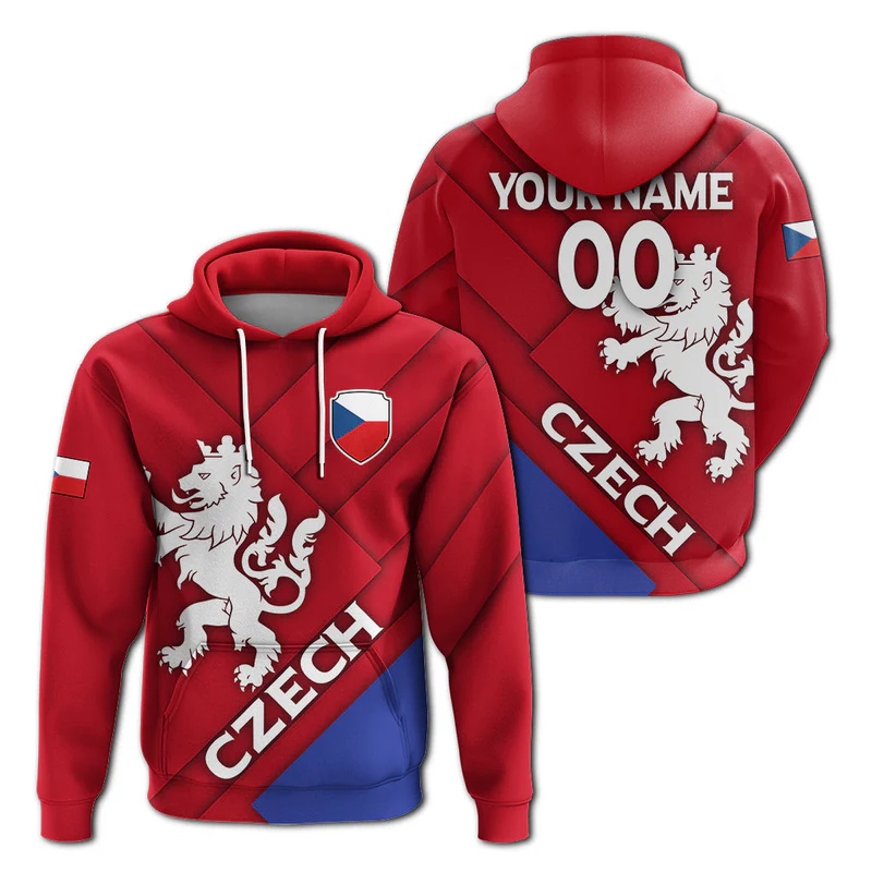 Custom Czech Republic Euro Hoodie Flag Style