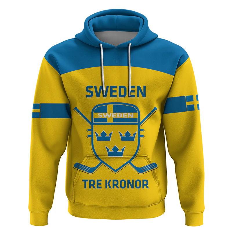 Custom Sweden Hockey Hoodie Go Swedish