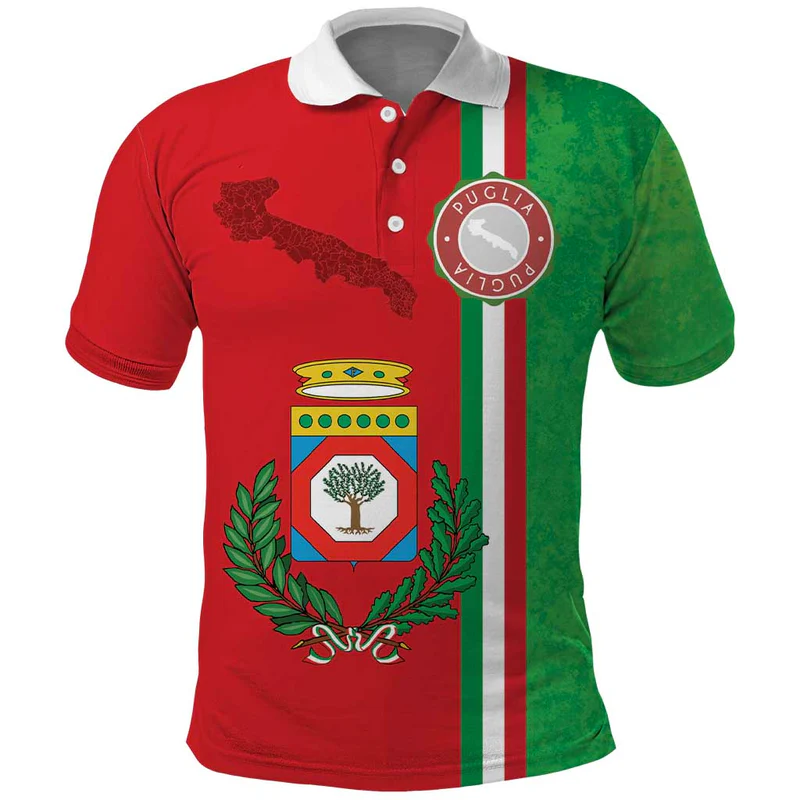 Italy Apulia Polo Shirt Map Of Apulia With Coat Of Arms
