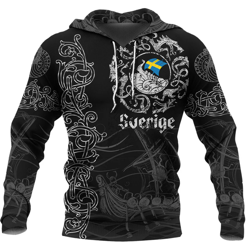 Viking Hoodie Viking Drakkar Sweden Warship Hoodie