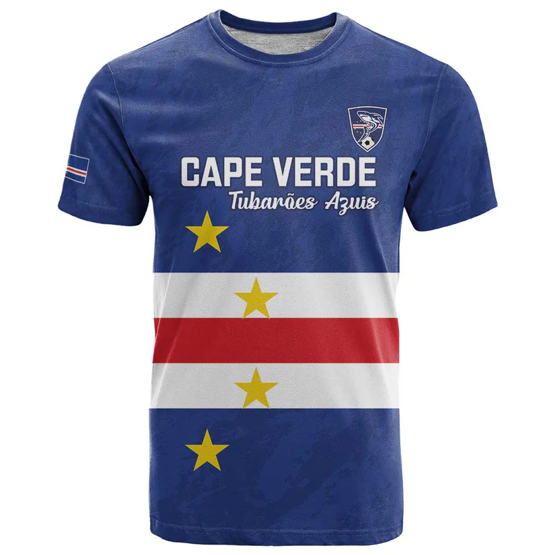 Cape Verde Football Custom T Shirt Go Champion Sporty Style