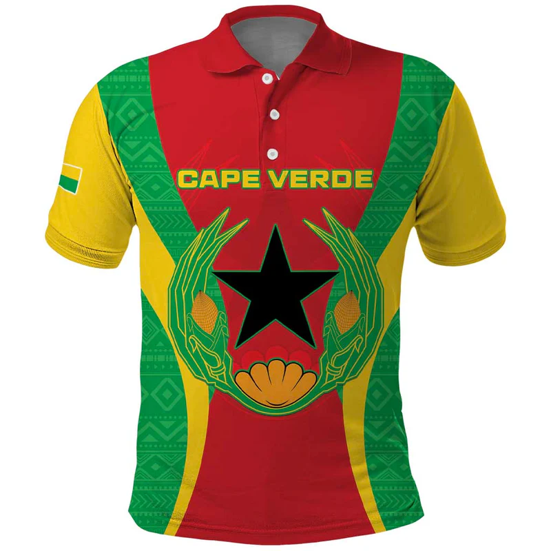 Personalised Cape Verde Polo Shirt National Flag Of Cape Verde 1975-1992