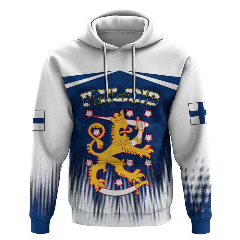 Custom Finland Hoodie Coat Of Arms Mix Hannunvaakuna