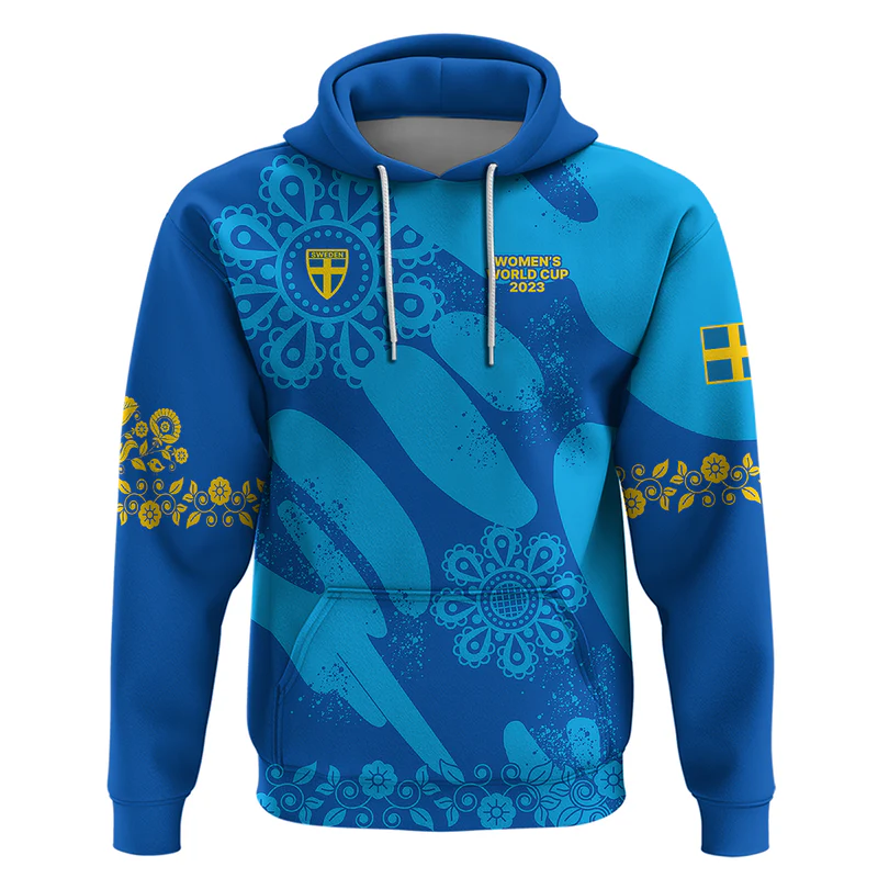 Custom Sweden Women Football Hoodie Blagult World Cup